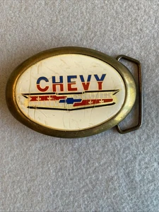 Chevrolet Chevy Oval Baron Buckle 1983 Brass - Picture 1 of 7