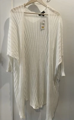 Cárdigan para mujer Lane Bryant blanco frente abierto manga larga talla 14/16 nuevo con etiquetas Foto 1 de 3