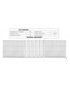 Arricciatenda Multitasca Bianca Riloga Nastro 3 Fili 6 Tasche Alta 7 Cm N/201/70 - Imagen 1 de 3