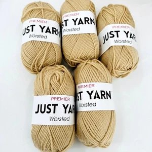 Premier Just Yarn Worsted LIGHT CAMEL TAN #4 Medium 2 oz  5 Skeins - Picture 1 of 4