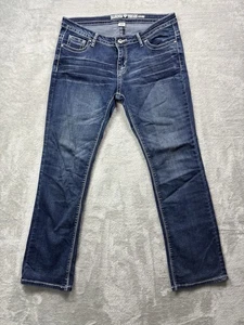 Diamonds & Threads schmale Bootcut-Jeans Damengröße 11 bestickte Taschen - Bild 1 von 9