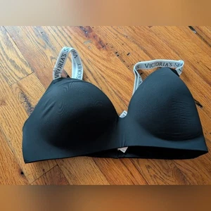 Reggiseno Victoria's Secret nero senza cuciture con spalline logo nuovo con etichetta - Foto 1 di 3