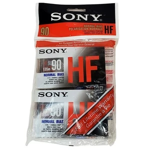 SONY HF 90 Minute Type I Normal Bias Pack Of 2 Brand New Blank Cassette Tapes - Picture 1 of 5