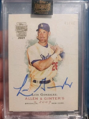 2021 Tops Archives Luis Gonzalez Allen And Ginter Auto /46 - Image 1 of 2