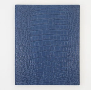 Smythson Mara Portobello A4 Notebook Blue Crocodile Embossed Leather BNWT - Picture 1 of 3