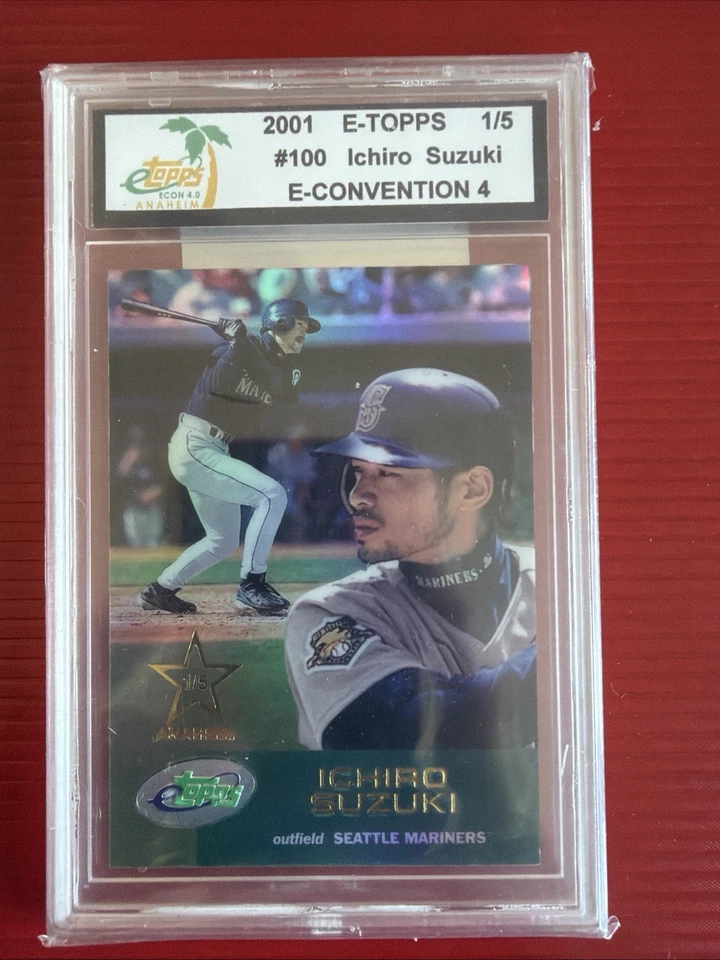 2001 eTopps #100 Ichiro Suzuki Rookie #1/5 Convención Nacional de Anaheim RARO Foto 1 de 3
