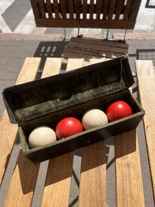 Vintage Japanese billiard balls in original velvet box, in good condition. - Picture 1 of 9