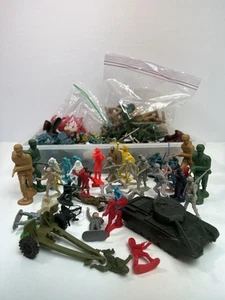 Vtg Toy Solider Military Figures Marx Greenbrier Space Cowboy Native Civil WWII - Picture 1 of 16