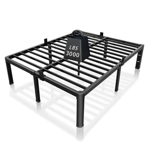 14 inch King Size Bed Frame Metal Platform No Box Spring Needed with Headboar... - Picture 1 of 9