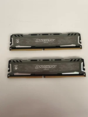 Crucial Ballistix Sport 8GB (2x4GB) DDR4 2400 Memory Kit RAM CL16 LOT (2) - Image 1 of 2