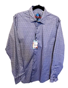 Camisa Grande Robert Graham Walulla para Hombre Calce Clásico Botones Puño Abatible - Imagen 1 de 10