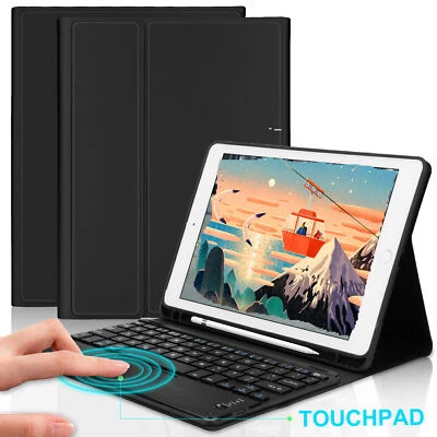For iPad 5/6/7/8/9th Air5 Pro 12.9" 11" Bluetooth Backlit Keyboard Case Touchpad - Image 1 of 4
