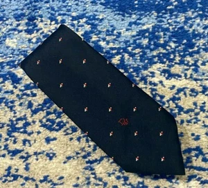Corbata Christian Dior de colección azul marino rojo plata con logotipo geométrico - Imagen 1 de 6