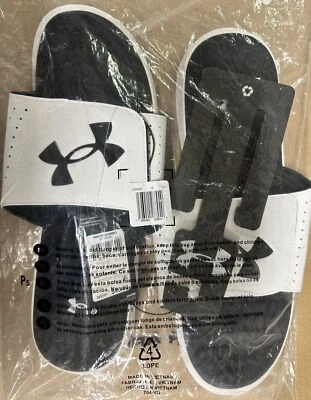 Sandalia Under Armour Ignite Pro Slide para hombre blanca negra talla hombre 16 mujer 17 Foto 1 de 4