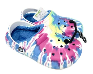 Crocs Classic Lined Tie-Dye Clog Herren 4, 6, 11 Damen 6, 8 Puderblau/Multi NEU - Bild 1 von 8