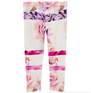 Roberto Cavalli L8254 Multicolor Rose Print Legging Girl's Kids Size 10 - Picture 1 of 2
