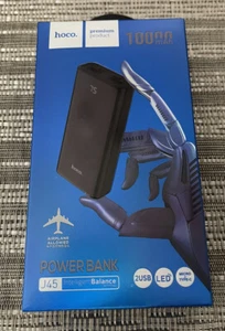 External Battery Hoco J45 10000 Mah 2Usb Black New & Sealed Mini Power Bank - Picture 1 of 2