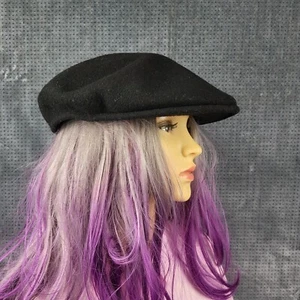 Gorra de conducir Kangol azul 100 % lana grande negra diseño británico - Imagen 1 de 10