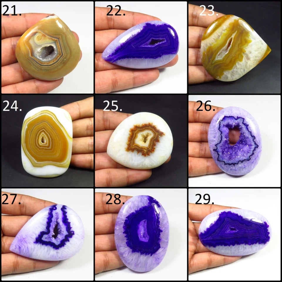 Natural Druzy Agate Geode Gemstone 111-224 Cts Brown Purple Mix Shape Onyx OD-7 - Image 1 of 1