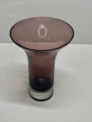 Mexican Style Hand Blown Glass Vase  Pink Tall Flower Vase 8" x 5.5” - Image 1 of 4