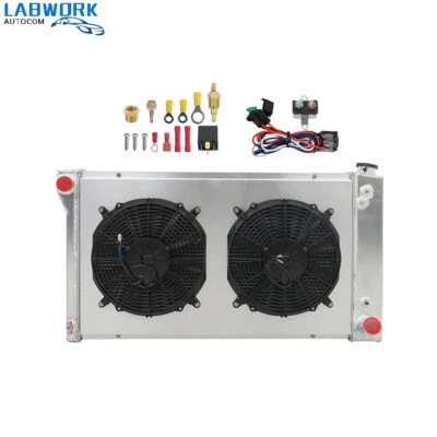 CU369 4 Row Radiator+Shroud Fan 1967-1972 For Chevy GMC C/K 10/20/30 Series Foto 1 de 4