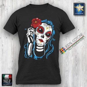 T-shirt skull mexican lady teschio messicano lady idea regalo - Picture 1 of 7