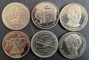 1970s- Isle of Man lot of 6 x 25p commemorative coins - Picture 1 of 7