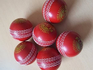 Bolas de cricket duras de PVC polietileno para práctica, caja de 6-rojo, naranja - Imagen 1 de 1