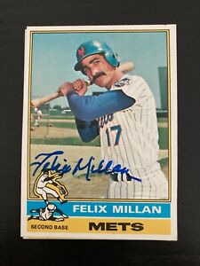 Mets Felix Millan signed 1976 Topps Card