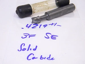 RESHARPENED SOLID CARBIDE END MILL 3F SINGLE END .4219+/- (RADIUS @ CUT EDGE) - Picture 1 of 1