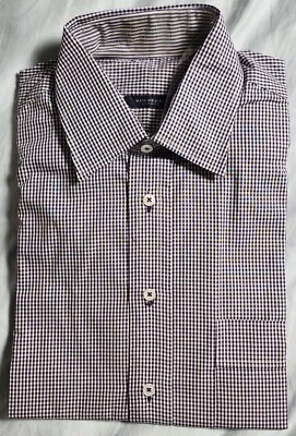 Camisa de vestir para hombre Burberry London azul a cuadros 100 % algodón talla 16R Foto 1 de 4