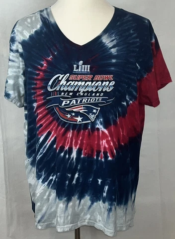 Majestic Mens Short Sleeve Tie Dye Super Bowl Champions Patriots Size 3XL Cover