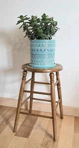 vintage wood and cane stool vintage wooden stool perfect plant stand - Picture 1 of 10