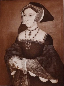 1902 IMPRESIÓN ANTIGUA (HENRY VIII) JANE SEYMOUR c1536 TERCERA ESPOSA - Imagen 1 de 3