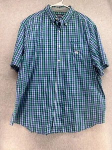 Chaps Mens Button Down Size 2XL Blue Collared Pockets Buttons Cotton Blend - Picture 1 of 8