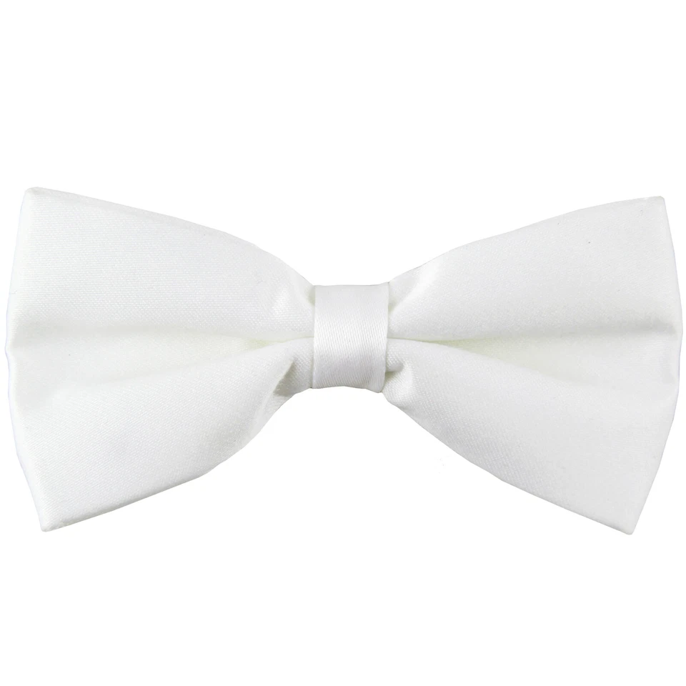 New Boy's kid's pre tied bowtie solid formal wedding black red purple silver - Image 1 of 3