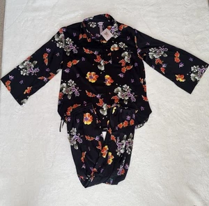 NWT Savage X Fenty Night Blooms Satin Pajama Set Size XL Oversized by Rihanna  - Picture 1 of 8