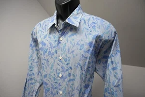 Tallia Dress Shirt Floral Flip Cuff Striped Long Sleeve Mens Size XL - Picture 1 of 8