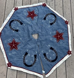 Falda vaquera country occidental hecha a mano árbol de Navidad - Imagen 1 de 7