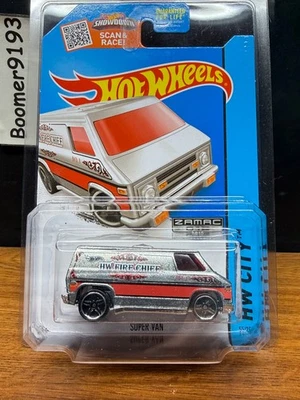 2015 Hot Wheels ZAMAC Super Van HW FIRE CHIEF #55/250 HW City in Protecter - Image 1 of 4