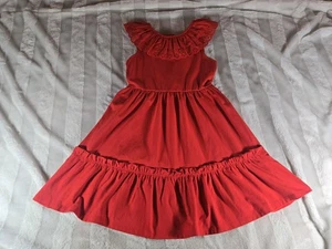 Janie and Jack Girls Moto Red Americana Ruffle Eyelet Lace Collar Dress 8 NWT - Picture 1 of 14