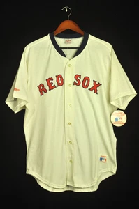 Vintage Dead Stock Rawlings Baumwollmischung weiß Boston Red Sox Baseball Trikot XL - Bild 1 von 12
