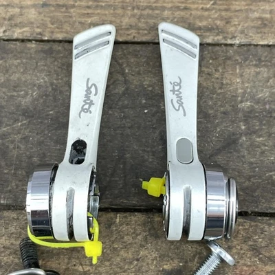 Vintage Shimano Sante SLE5000 7 Speed Downtube Shifters Index White Braze On - Image 1 of 4