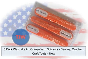3 Pack Westlake Art Orange Yarn Scissors – Sewing, Crochet, Craft Tools – New - Picture 1 of 16