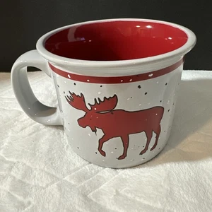 "Taza de café Lazy One Moose roja/blanca 4"x 3,5""" - Imagen 1 de 6