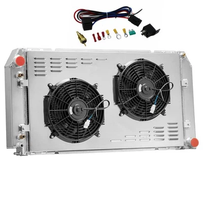 4 Rows Radiator+Shroud Fan For CHEVY GMC C/K 1500 2500 3500 Suburban 6.5L. Foto 1 de 4