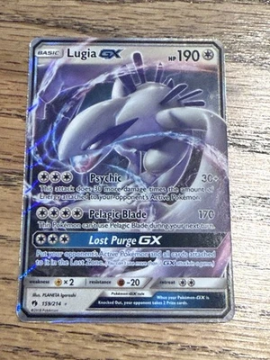 Pokémon TCG Lugia GX Holo Ultra Rare Card Sun & Moon Lost Thunder 159/214 - Image 1 of 4