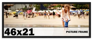 46x21 Frame Black Picture Frame Modern Photo Frame UV Acrylic, Acid Free Backer - Picture 1 of 6