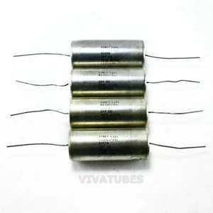 Lot of 4 Vintage Kemet Paper in Oil Axial Electrolytic Capacitors 2uF /400V - Picture 1 of 1