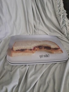 1999  Got Milk? PB&J Tv Tray by At Home International  VTG TV Tray/ Serving Tray - Picture 1 of 7